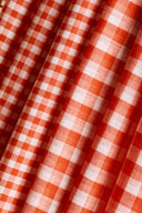 Tissu vichy double gaze coton orange vif au mètre – doux et classique – Atelier Brunette