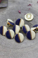 Boutons Wink Off-White - Cobalt