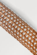 Sangle en raphia naturel tissé de 4 cm de large, ornée d'un élégant motif canage.