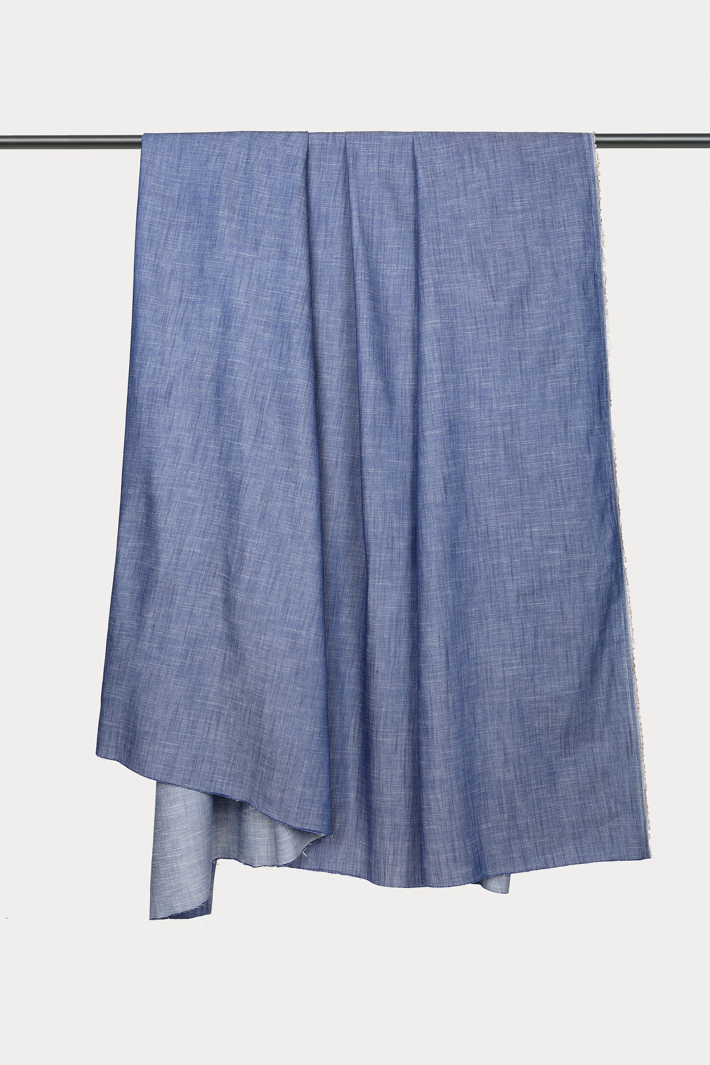 Tissu Coton Chambray Used Blue