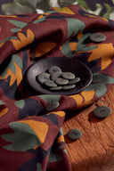 Tissu Séraphine viscose EcoVero fleuri rouille au mètre – romantique – Atelier Brunette