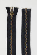 Zip séparable laiton noir 60 cm - Atelier Brunette - 3